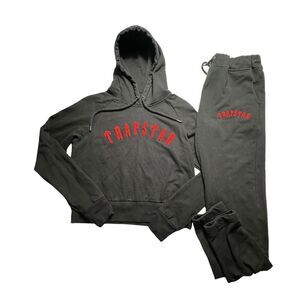Trapstar Arch Tracksuit Size Large Black Red Hoodie Joggers Athleisure #Y5-10‎